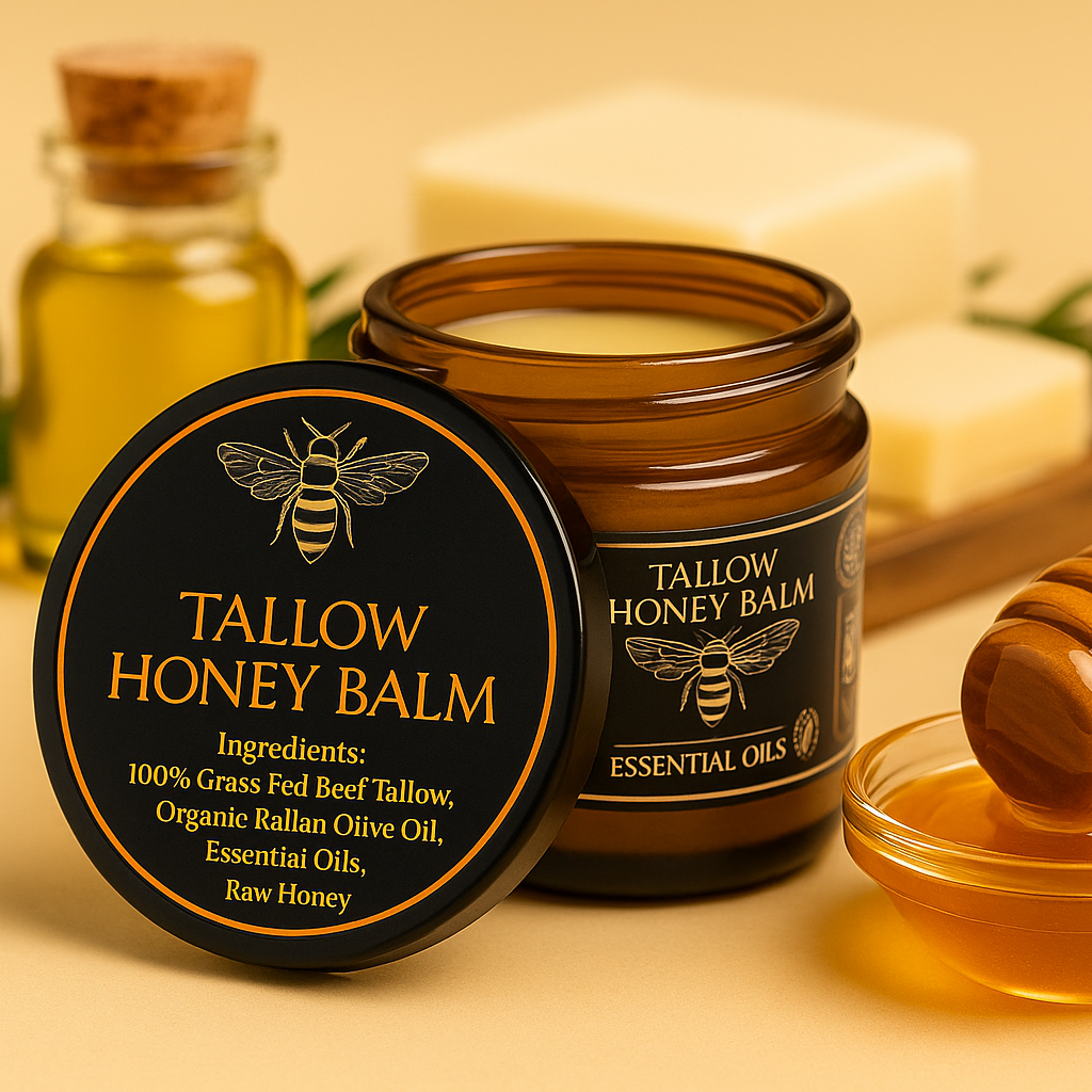 Organic Beef Tallow Balm With Raw Honey Moisturizing Cream
