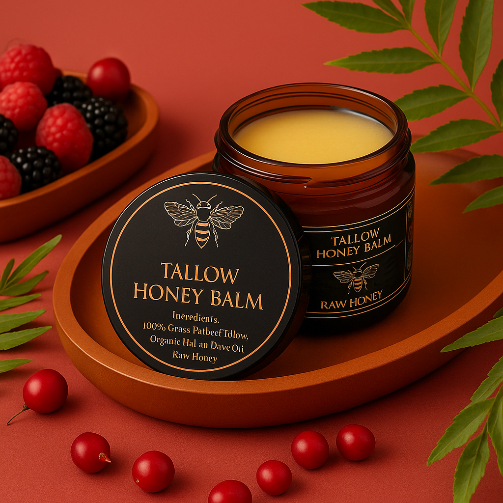 Organic Beef Tallow Balm With Raw Honey Moisturizing Cream